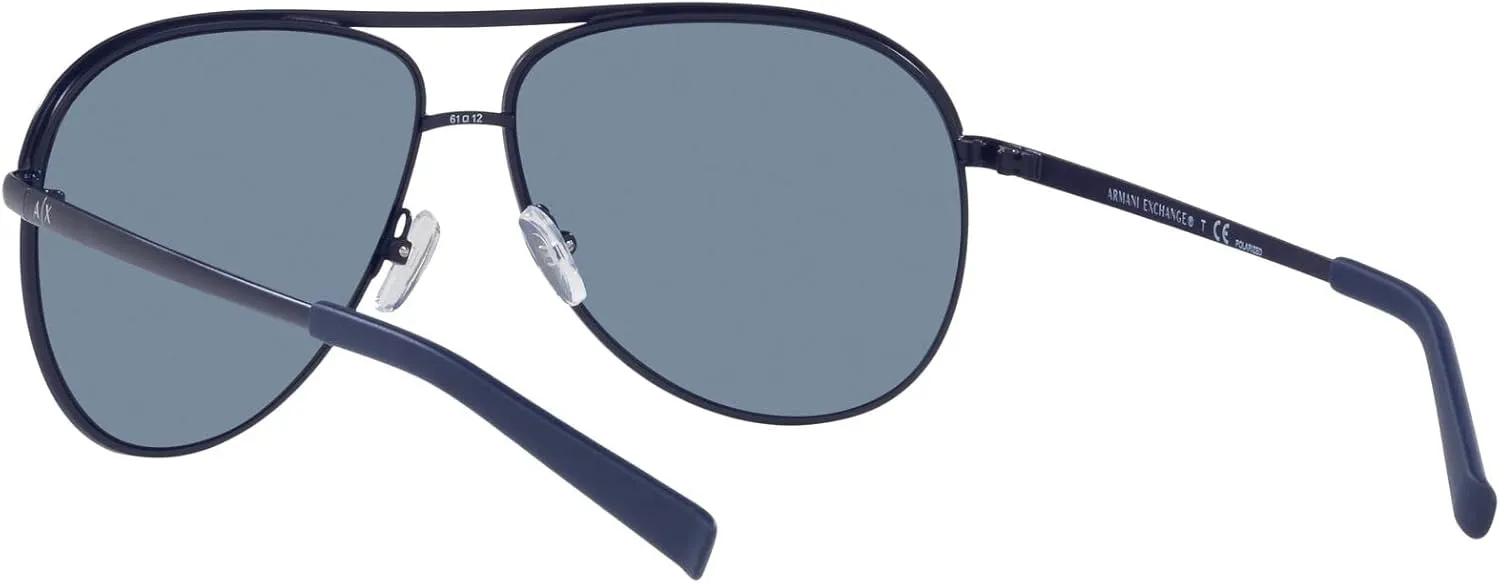 Armani Exchange Unisex Sunglasses Shiny Gunmetal & Black Frame, Gradient Grey Polarized Lenses, 61MM