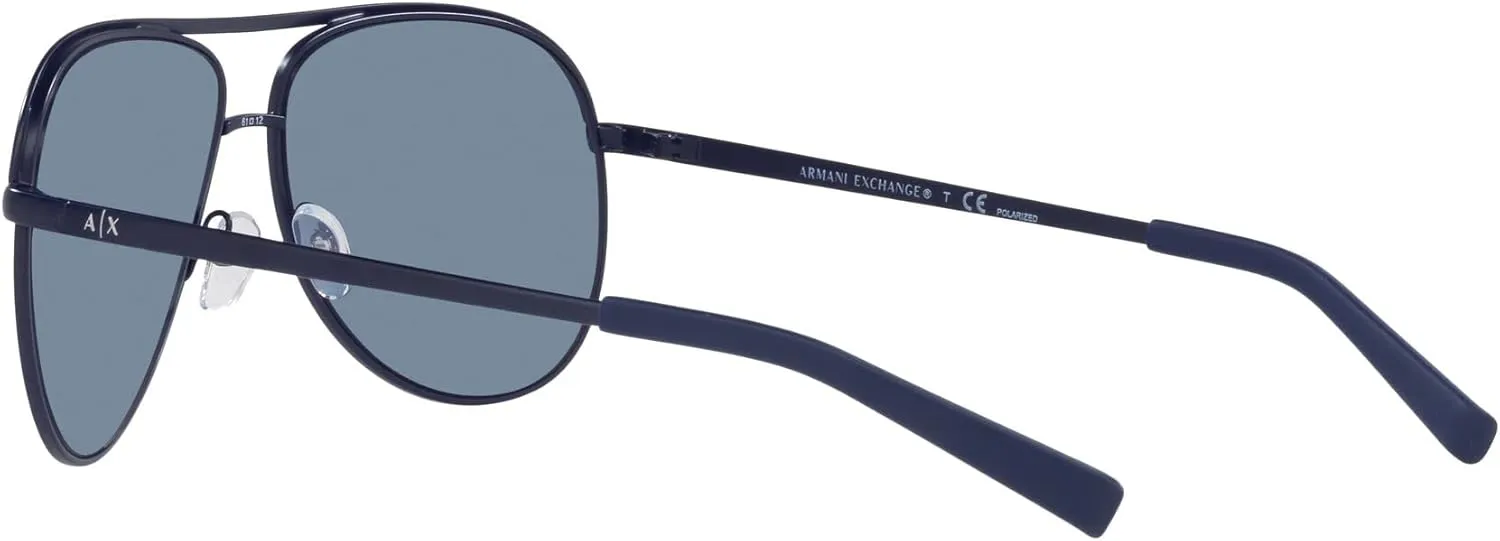 Armani Exchange Unisex Sunglasses Shiny Gunmetal & Black Frame, Gradient Grey Polarized Lenses, 61MM