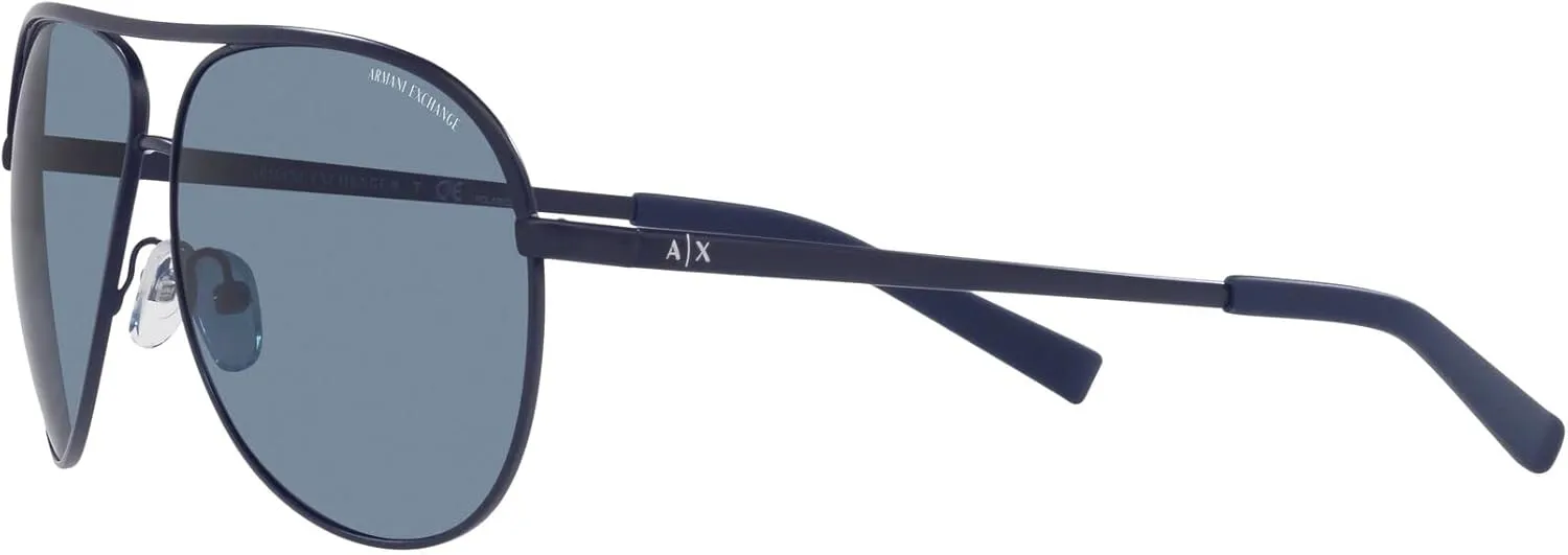 Armani Exchange Unisex Sunglasses Shiny Gunmetal & Black Frame, Gradient Grey Polarized Lenses, 61MM