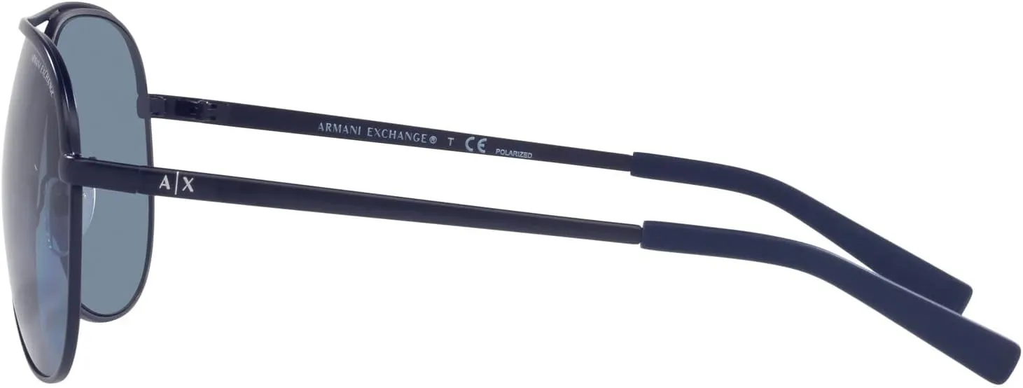 Armani Exchange Unisex Sunglasses Shiny Gunmetal & Black Frame, Gradient Grey Polarized Lenses, 61MM