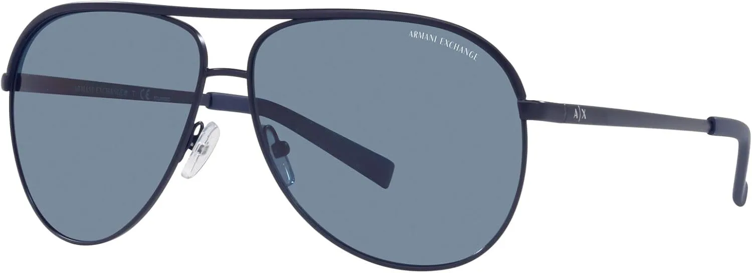 Armani Exchange Unisex Sunglasses Shiny Gunmetal & Black Frame, Gradient Grey Polarized Lenses, 61MM