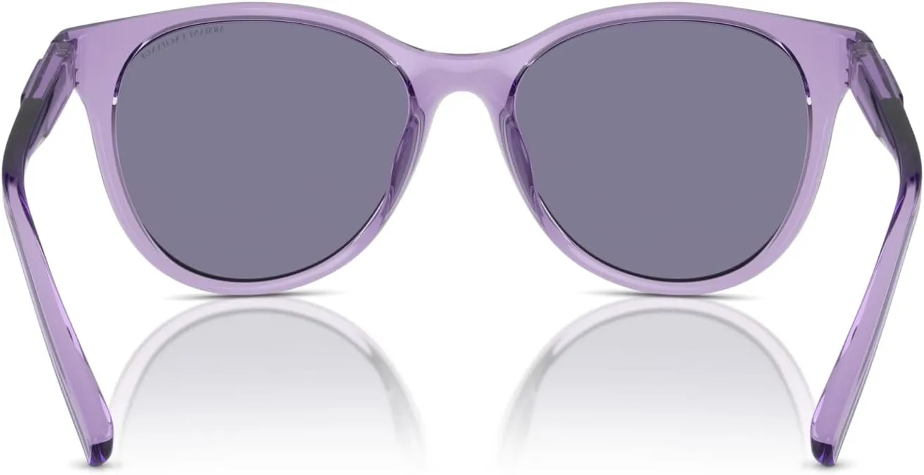 Armani Exchange Woman Sunglasses Shiny Black Frame, Dark Grey Lenses, 54MM