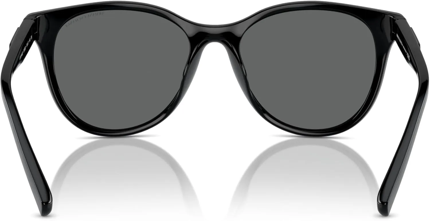Armani Exchange Woman Sunglasses Shiny Black Frame, Dark Grey Lenses, 54MM