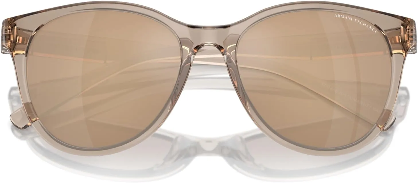 Armani Exchange Woman Sunglasses Shiny Black Frame, Dark Grey Lenses, 54MM