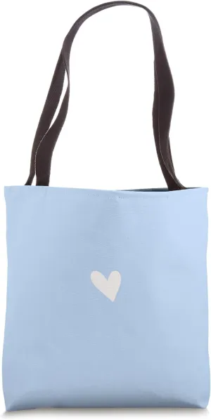 Baby Blue Chic Heart Minimalist Love Tote Bag