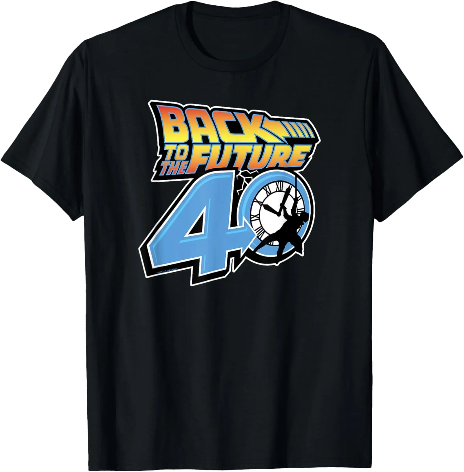 Back To The Future 40th Anniversary Clock Tower Logo T-Shirt