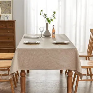 BALCONY & FALCON Rectangle Tablecloth Jacquard Style Water Resistant Table Cover for Dining Kitchen Cafe Parties and Outdoor Use (Beige, 57 x 118 inch)