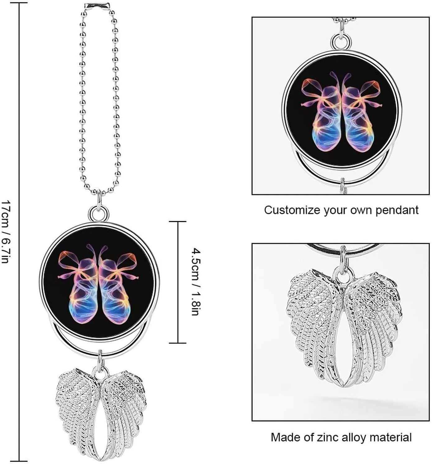 Ballet Slippers Abstract Car Rear View Mirror Pendant Charms Car Hanging Ornament Auto Interior Decor