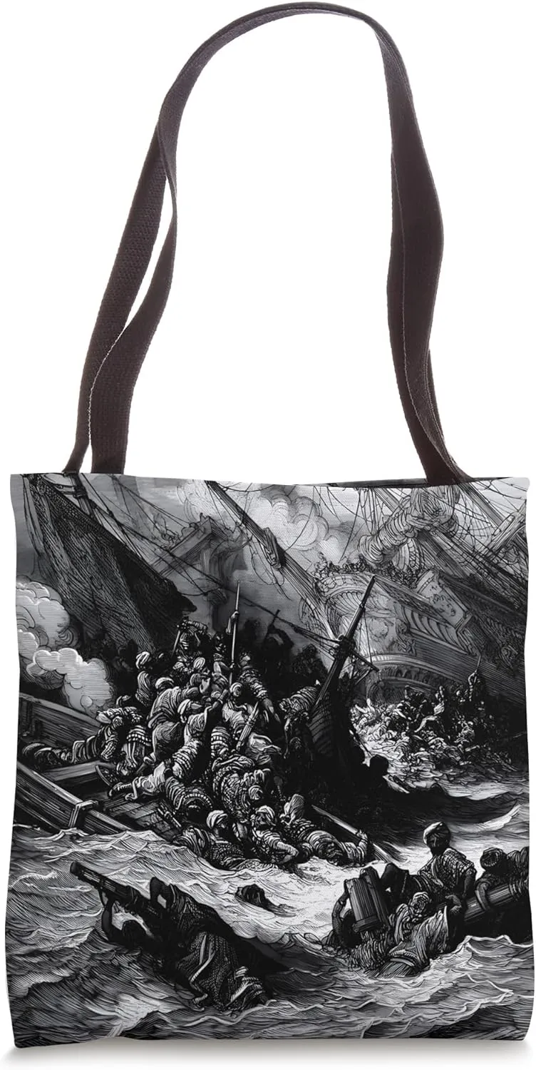 Battle of Lepanto in 1571 by Gustave Dore (1877) Tote Bag