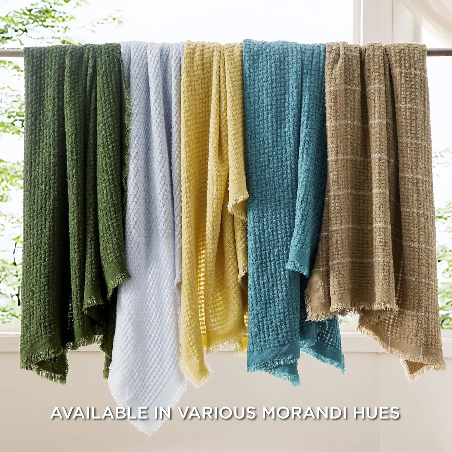 Bedsure Coffee Throw Blankets for Couch - Decorative Woven Throw Gifts with Tassels, Soft and Lightweight Farmhouse Blankets for Couch and Sofa, 50x60 Inches