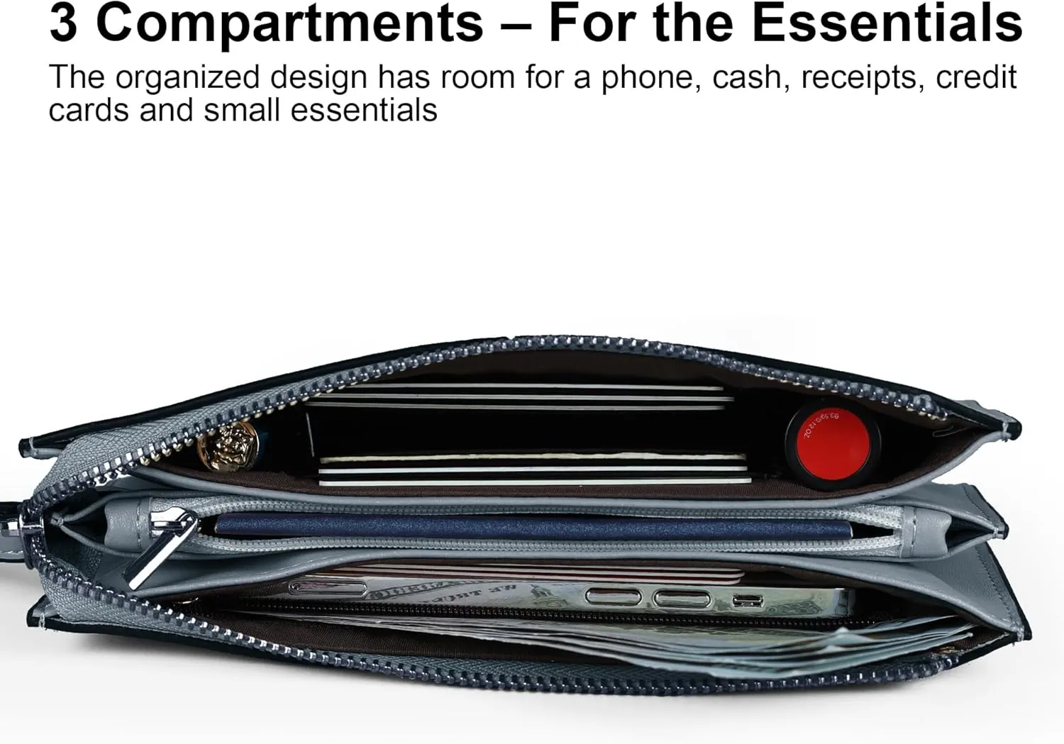 befen Genuine Leather Wristlet Clutch for Women Ultra-Slim Ladies Credit Card Holder Wallet Purses with RFID Protection
