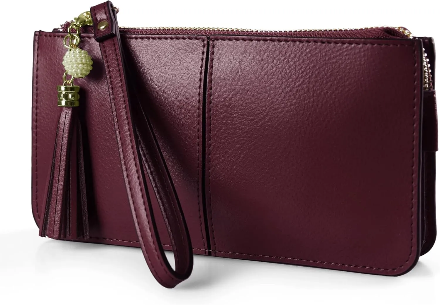 befen Genuine Leather Wristlet Clutch for Women Ultra-Slim Ladies Credit Card Holder Wallet Purses with RFID Protection