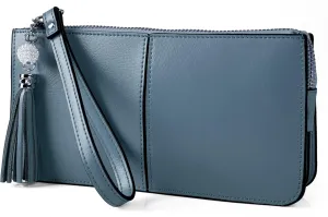 befen Genuine Leather Wristlet Clutch for Women Ultra-Slim Ladies Credit Card Holder Wallet Purses with RFID Protection