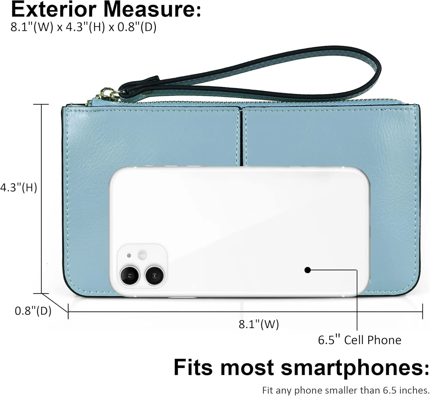 befen Genuine Leather Wristlet Clutch for Women Ultra-Slim Ladies Credit Card Holder Wallet Purses with RFID Protection