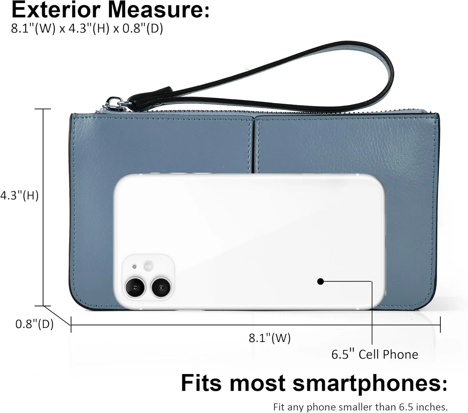 befen Genuine Leather Wristlet Clutch for Women Ultra-Slim Ladies Credit Card Holder Wallet Purses with RFID Protection