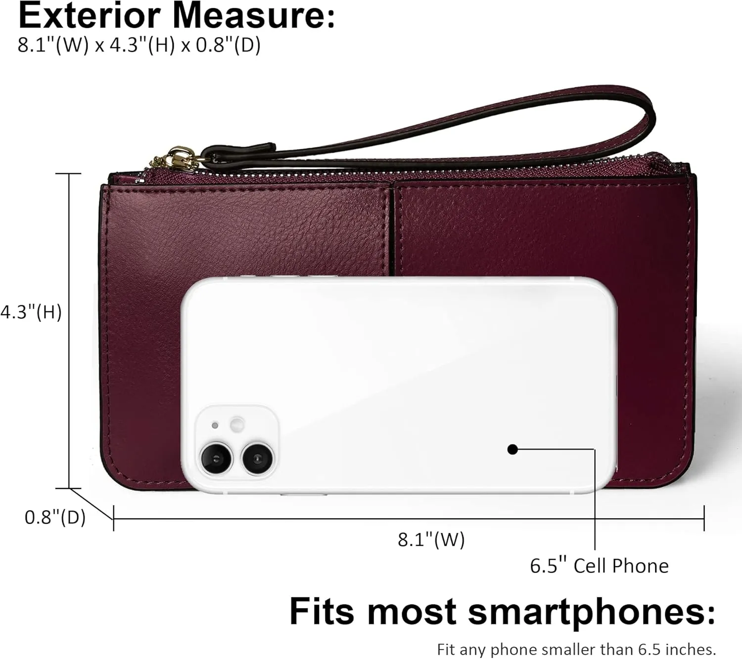 befen Genuine Leather Wristlet Clutch for Women Ultra-Slim Ladies Credit Card Holder Wallet Purses with RFID Protection