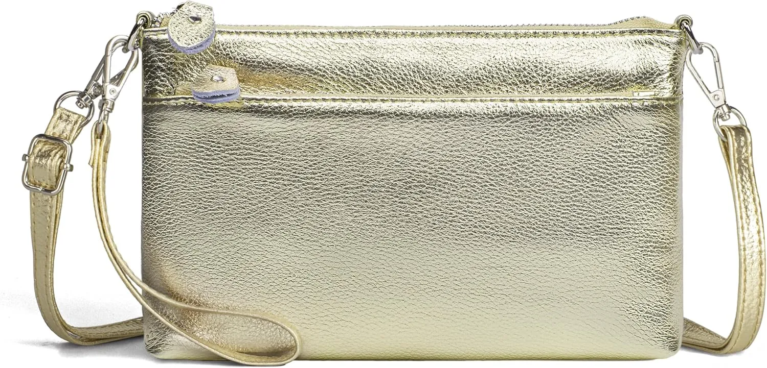 befen Genuine Leather Wristlet Clutch Wallet Purses with RFID Blocking, Small Crossbody Bags Shoulder Handbag for Women