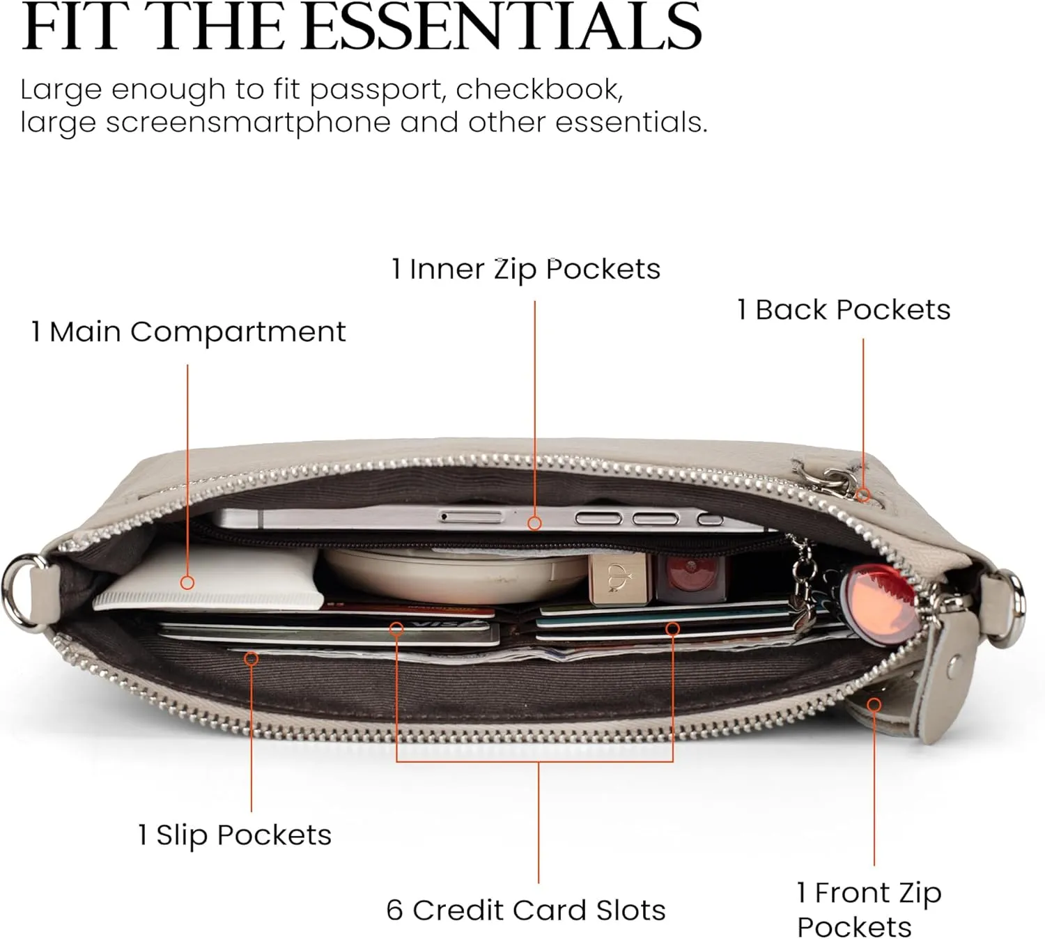befen Genuine Leather Wristlet Clutch Wallet Purses with RFID Blocking, Small Crossbody Bags Shoulder Handbag for Women