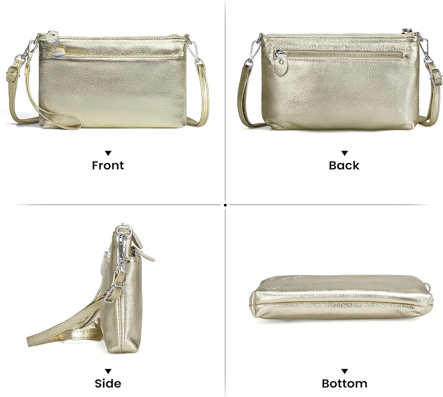 befen Genuine Leather Wristlet Clutch Wallet Purses with RFID Blocking, Small Crossbody Bags Shoulder Handbag for Women