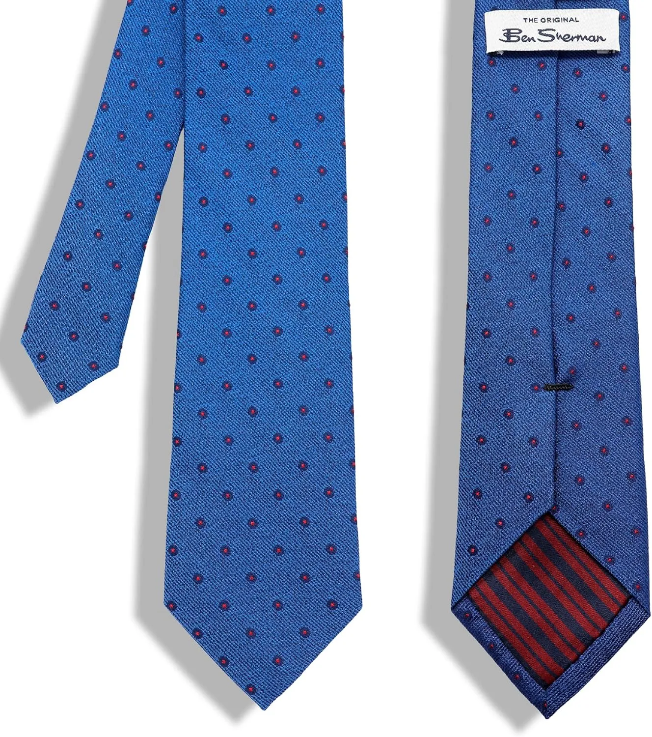 Ben Sherman Men's Neck Tie | 100% Silk Woven Tie | 2 3/4" Width | Traditional English Design with Signature stripe Lining