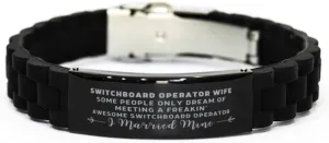 Best Switchboard Operator Wife Gifts Glidelock Bracelet Switchboard Operator Wife Some People only Dream of Meeting a Freakin' Awesome Switchboard Operator I Married Mine, Best Switchboard Operator