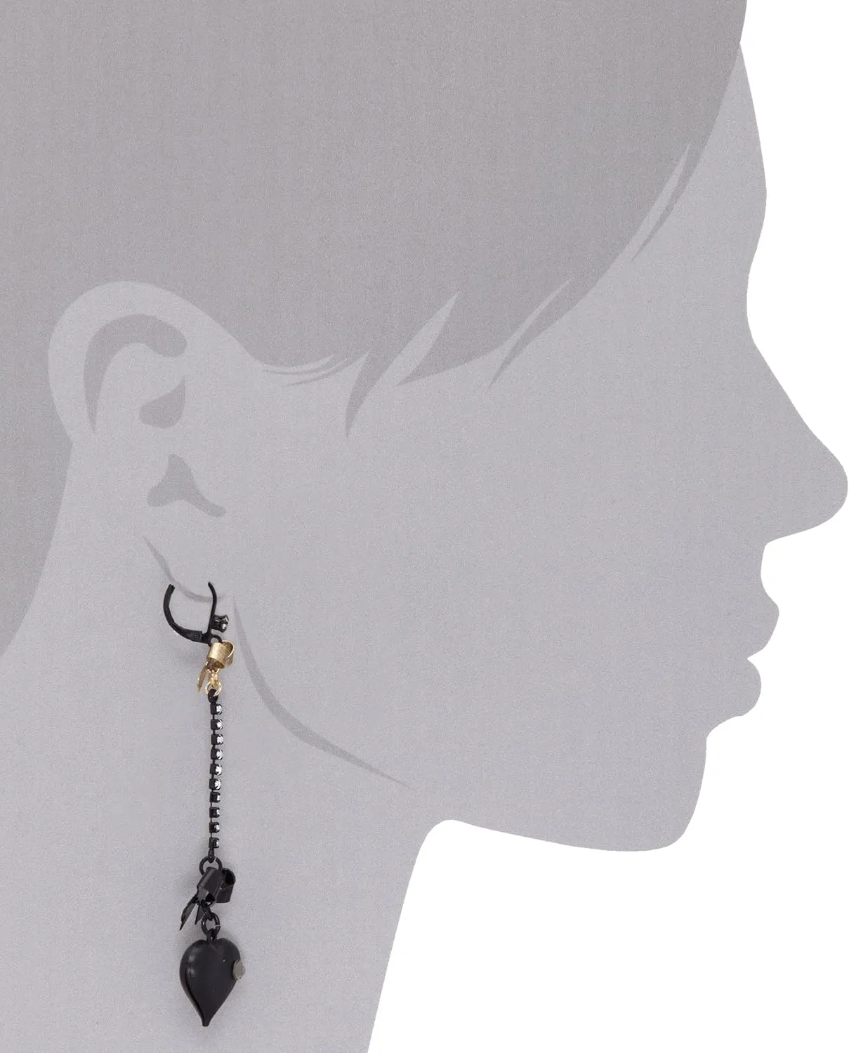 Betsey Johnson Women's Heart/Bow Drop Earrings