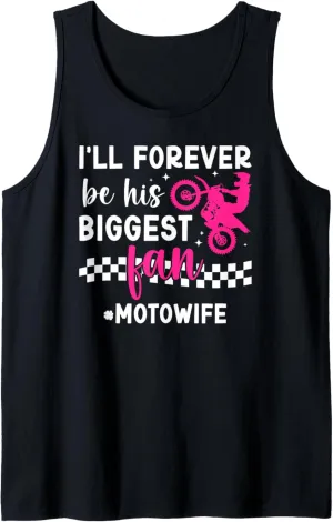 Biggest Fan Moto Wife Motocross Wife Motocross Rider Wife Tank Top