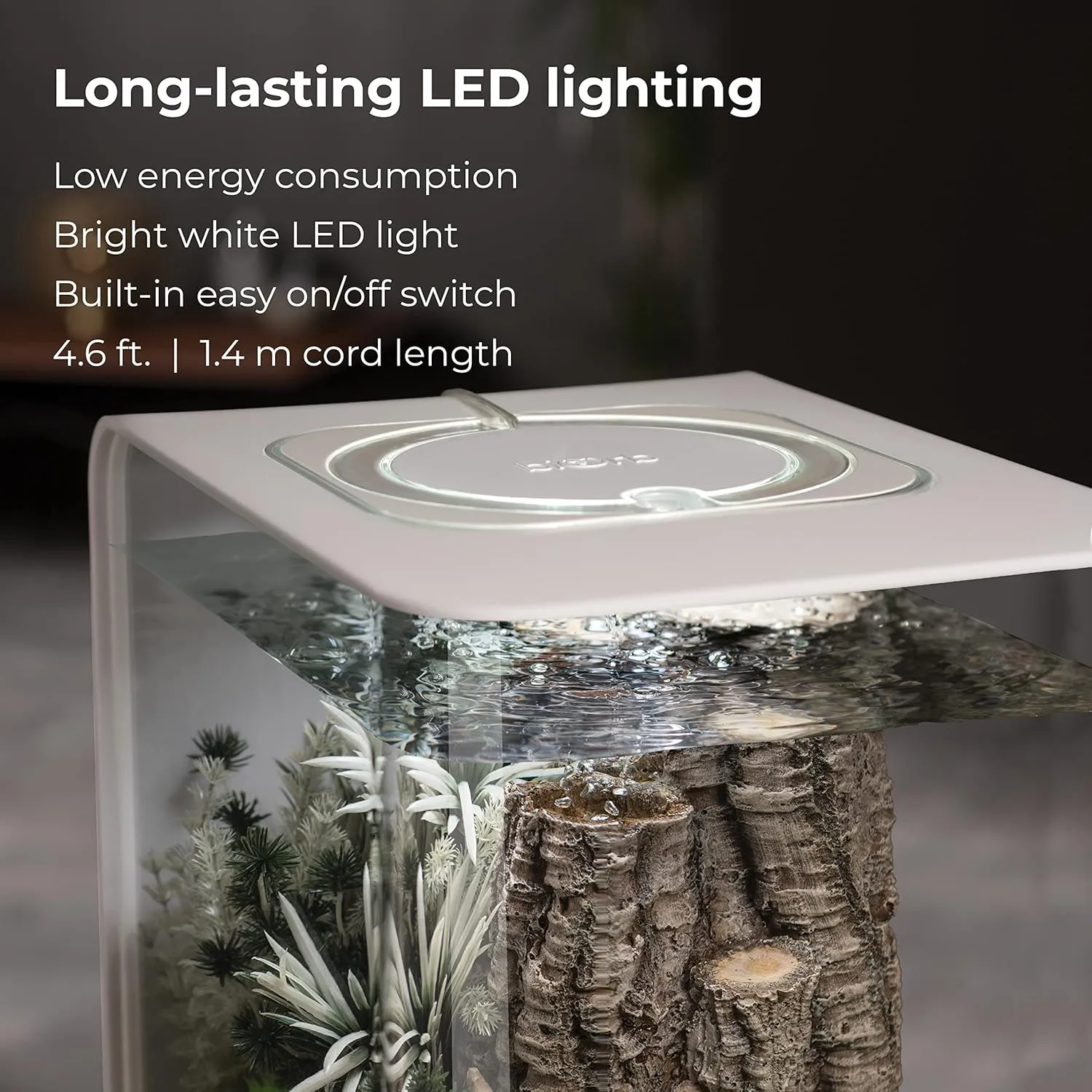 biOrb Flow 30 Acrylic 8-Gallon Aquarium with White LED Lights Modern Tank for Tabletop Display, White