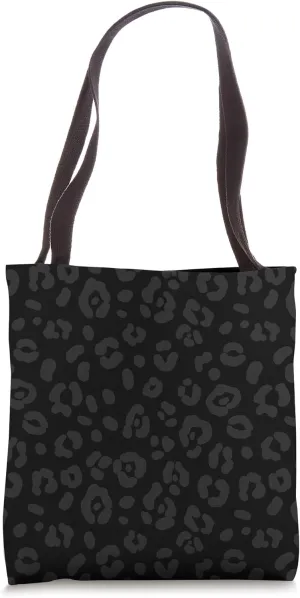 Black - Chic Elegant Leopard Animal Print Pattern Tote Bag