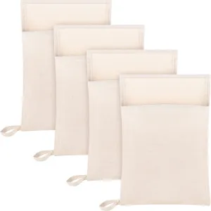 Boao 4 Pcs Canvas Lewis Ice Crusher Bag Reusable Crushed Ice Packs 13.5 x 8.5 inches Professional Bartender Kit for Home Party Bar Kitchen