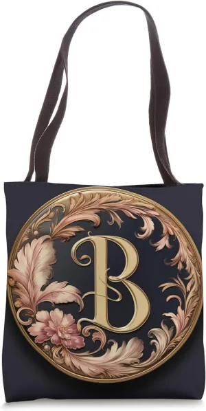 Boho Chic Floral Wreath Latter B Cute Pastel Tote Bag