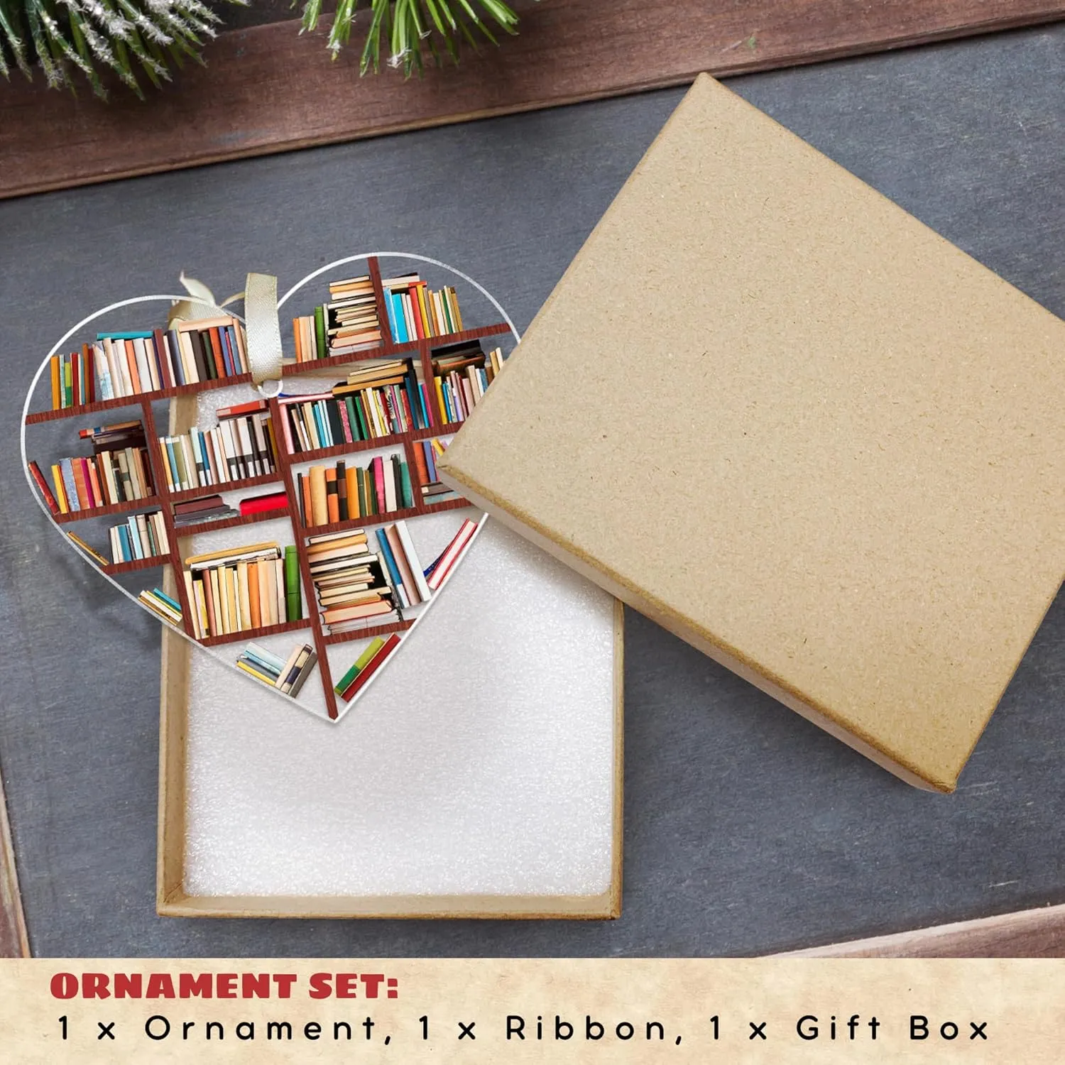 Book Lovers Gifts - Book Ornaments for Christmas Tree - Acrylic Christmas Ornaments