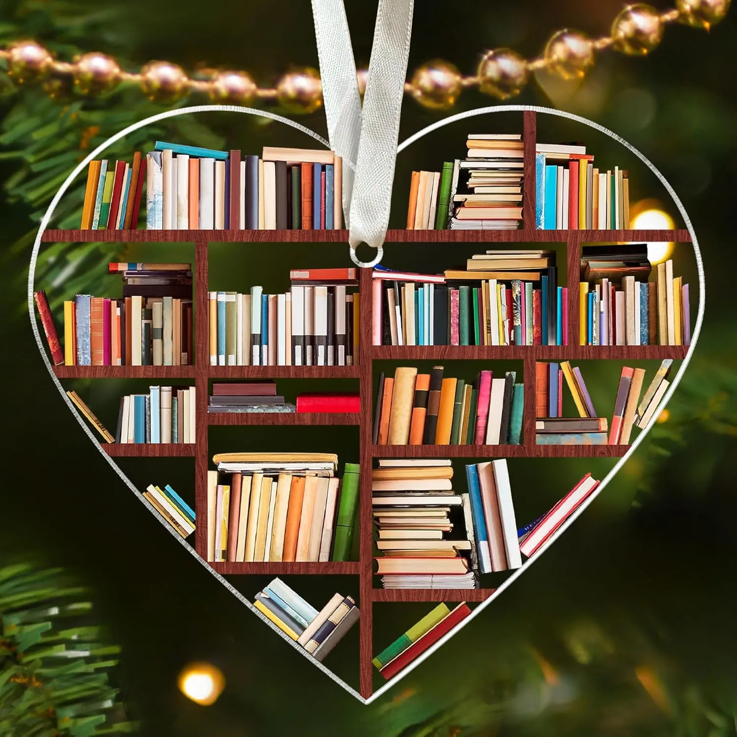 Book Lovers Gifts - Book Ornaments for Christmas Tree - Acrylic Christmas Ornaments