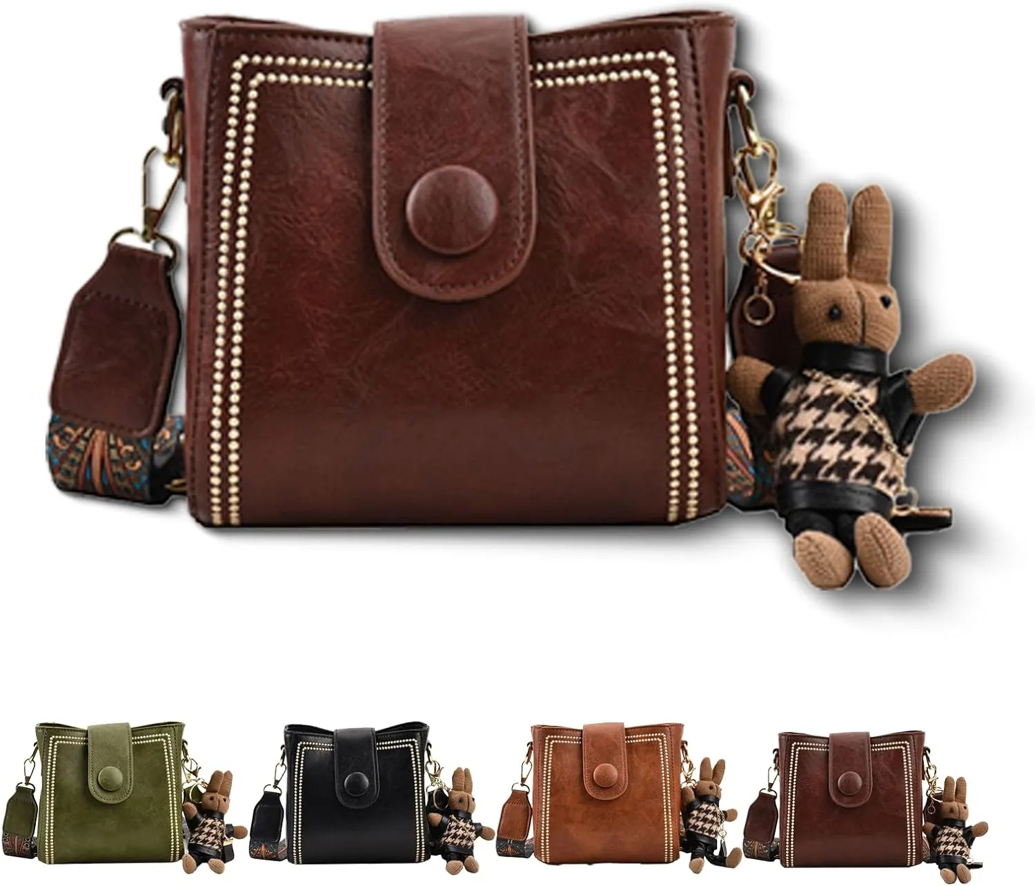Bootara Bucket Bag, Dragentle Vintage Fashion Bag, With Adjustable Wider Shoulder Leather Crossbody Purses, for Women