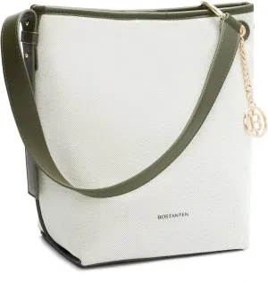BOSTANTEN Bucket Bag Purses for Women Trendy Shoulder Bag Canvas Handbag with Adjustable Strap