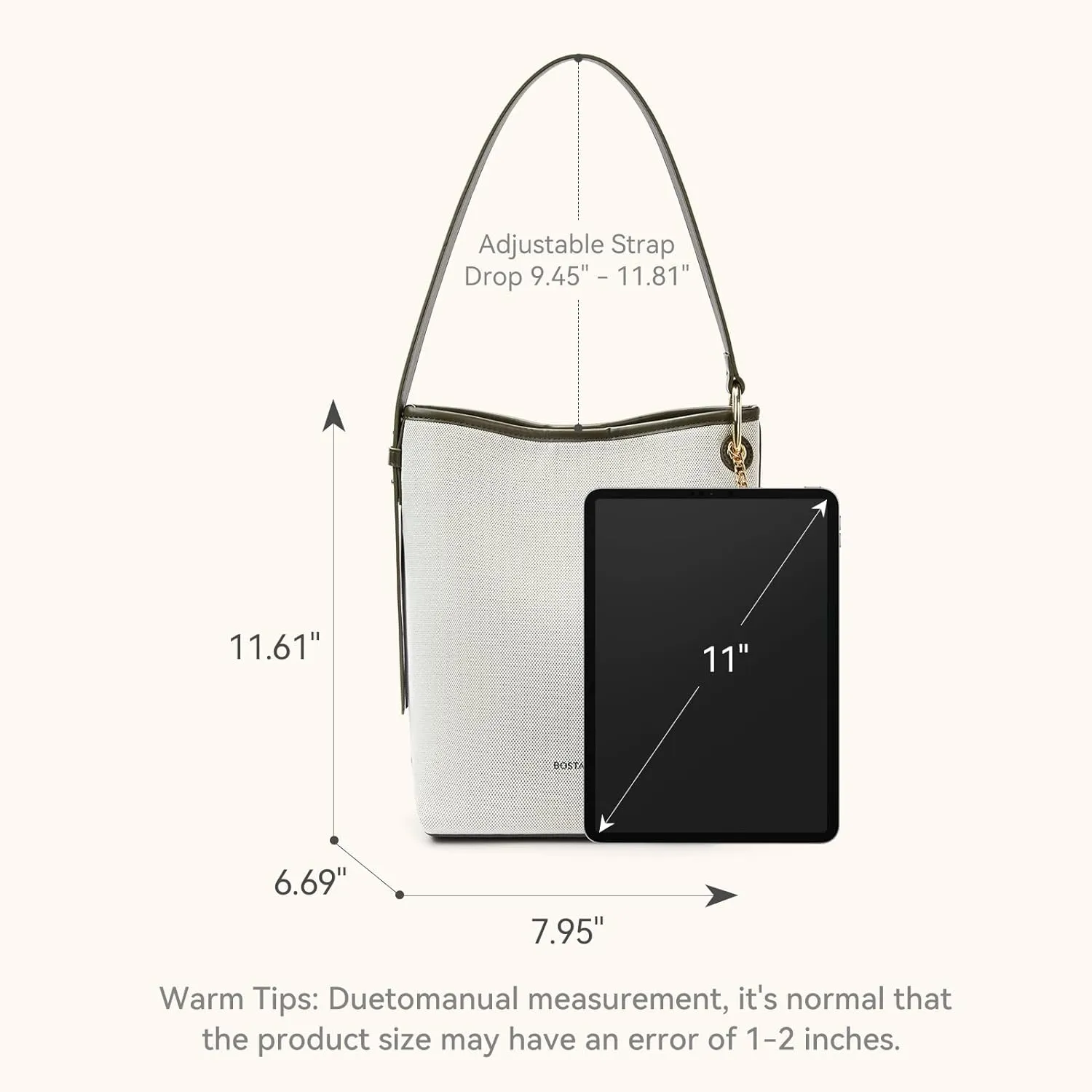 BOSTANTEN Bucket Bag Purses for Women Trendy Shoulder Bag Canvas Handbag with Adjustable Strap