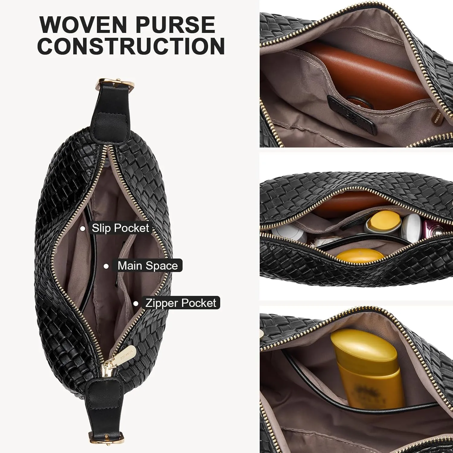 BOSTANTEN Purses for Women Small Crossbody Bags Crescent Shoulder Bag Hobo Handbag with Adjustable Strap