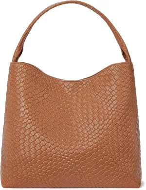 BOSTANTEN Shoulder Bag for Women Trendy Summer Hobo Handbag Purse Top-handlde Tote Bag, Brown