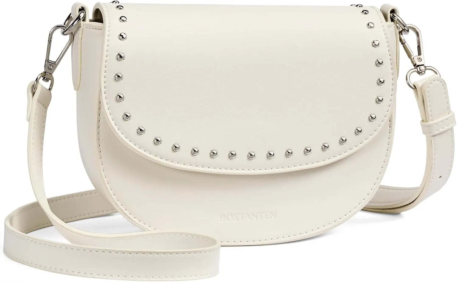 BOSTANTEN Small Crossbody Bags for Women Trendy Vegan Leather Saddle Purse Flap Shoulder Handbags with Adjustable Strap
