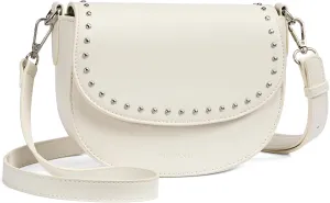 BOSTANTEN Small Crossbody Bags for Women Trendy Vegan Leather Saddle Purse Flap Shoulder Handbags with Adjustable Strap