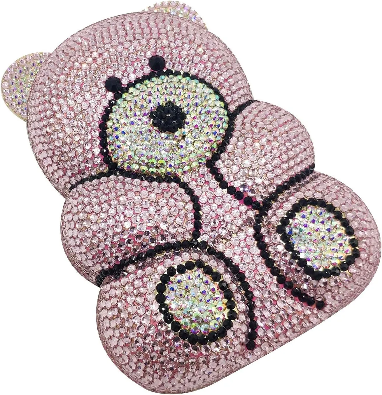 Boutique De FGG Bear Evening Bags and clutches for Women Formal Crystal Clutch Purse Party Animal Rhinestone Handbags,Mini