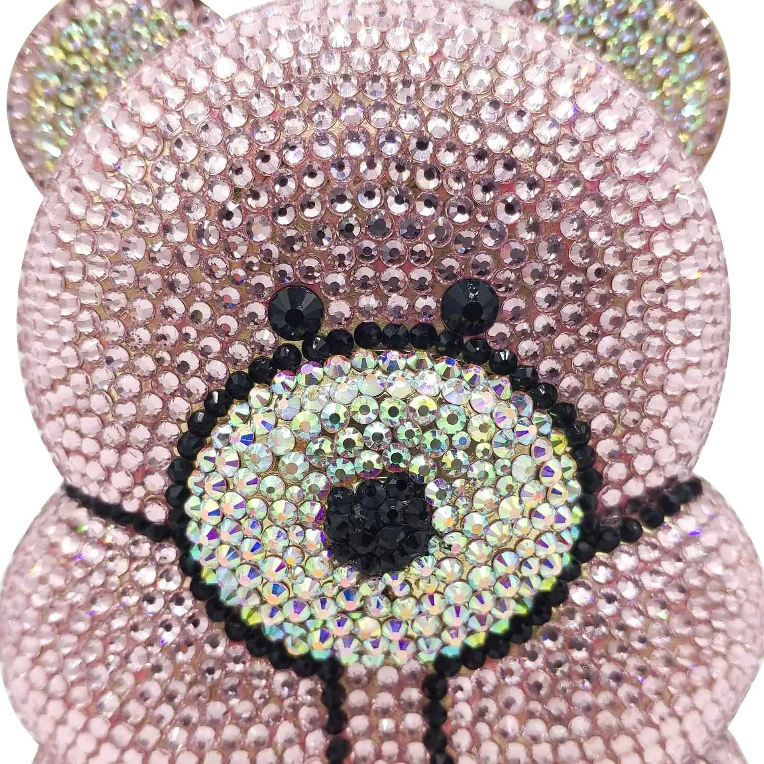 Boutique De FGG Bear Evening Bags and clutches for Women Formal Crystal Clutch Purse Party Animal Rhinestone Handbags,Mini