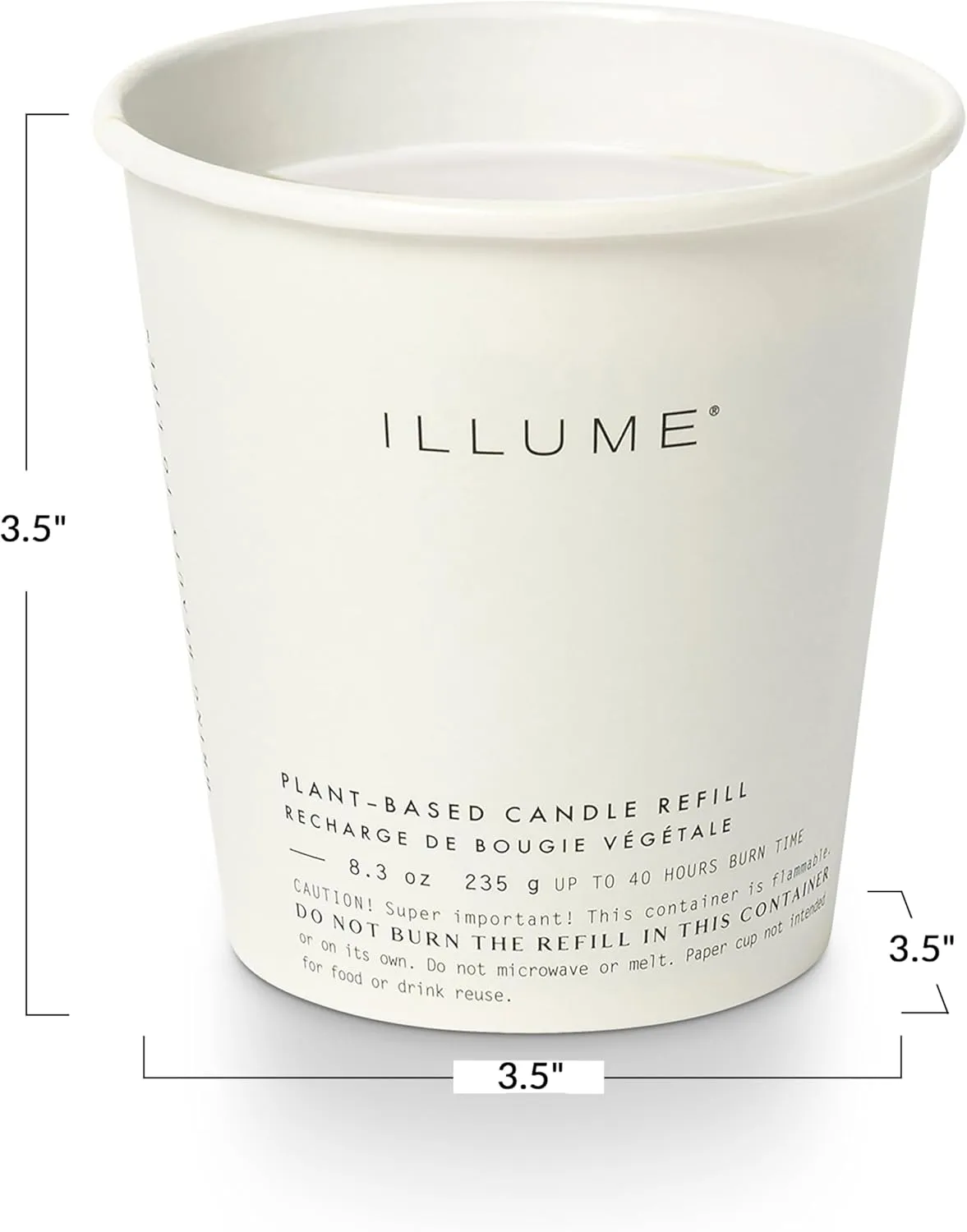 Boxed Glass Candle Refill, Winter White