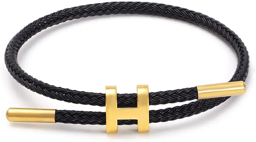 Bracelets Fashion for Women Adjustable Bracelet, Gold-plated Buckle Design Titanium Steel Wire Rope Jewelry