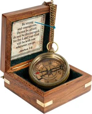 Brass Compass – Engraved Christian Scripture Prayer Gift for Men, Women, Teenage Boys & Girls – Ideal for Baptism, Easter, Graduation, Trekking, and Adventure