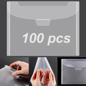 Briartw 100 Pcs Clear Die & Stamp Storage Bag 5x7inch Resealable Transparent Plastic Envelopes Pockets for Cutting Dies Stencil Embossing Crafts for DIY Scrapbooking Paper Card Craft Organizer Holder