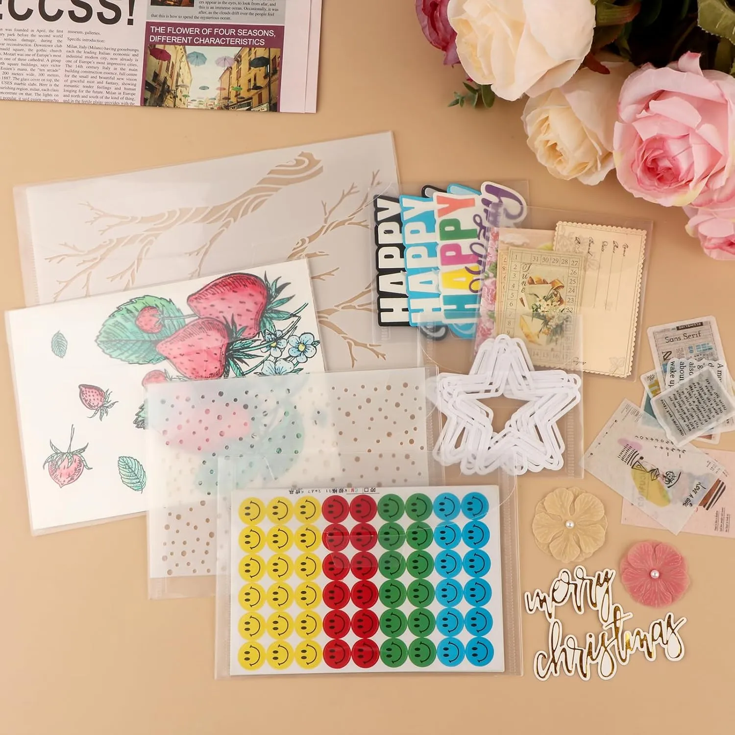 Briartw 100 Pcs Clear Die & Stamp Storage Bag 5x7inch Resealable Transparent Plastic Envelopes Pockets for Cutting Dies Stencil Embossing Crafts for DIY Scrapbooking Paper Card Craft Organizer Holder