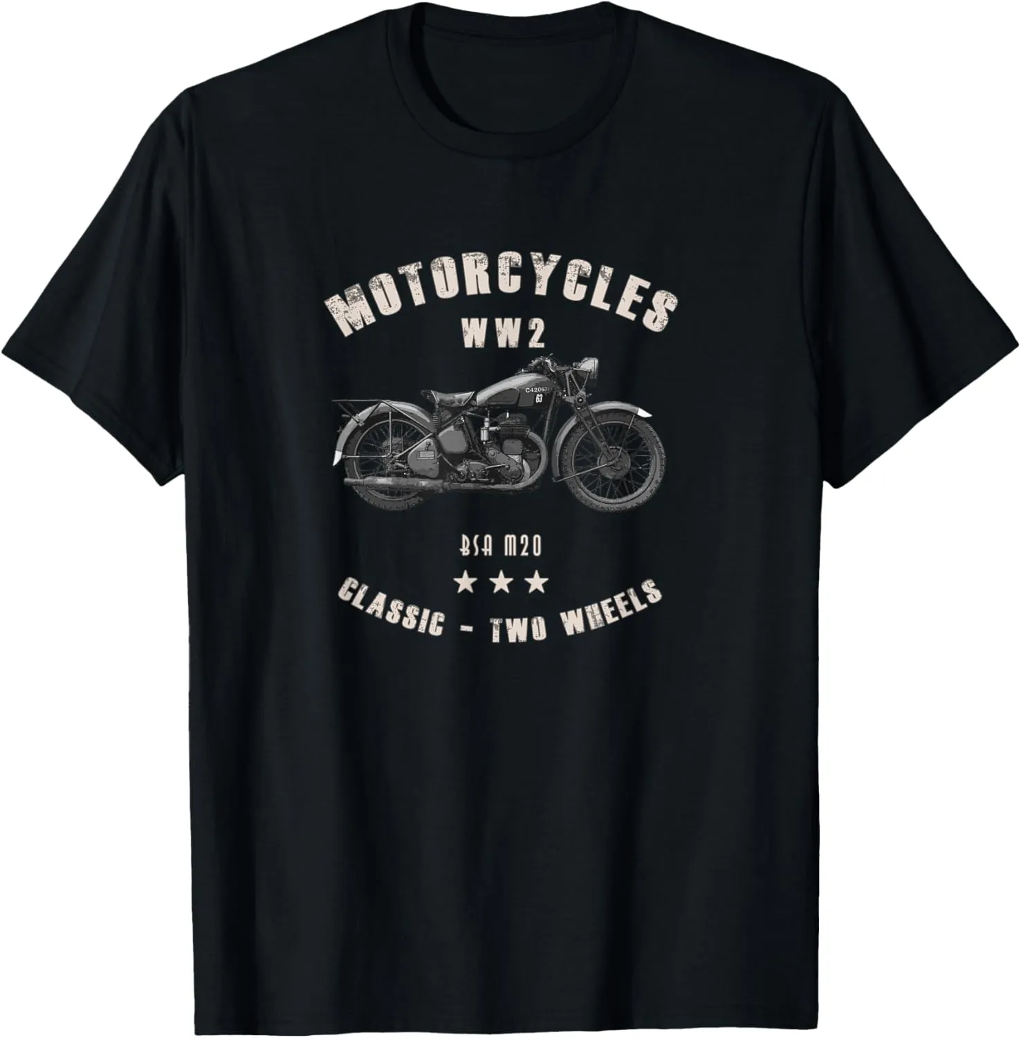 BSA M20 Classic Motorcycle WW2 T-Shirt