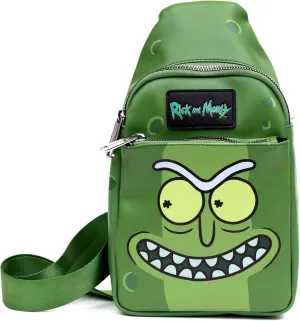 Buckle-Down Rick and Morty Vegan Leather Crossbody Sling Bag with Adjustable Straps