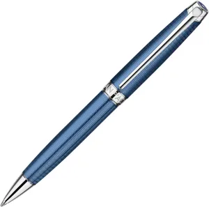 Caran d-ache Léman Grand Twist Retractable Pen Black, Blue 1pc (S) – Ballpoint Pens (Twist Retractable Pen, Blue, Silver, Black, Blue, Silver, Fine, Ambidextrous